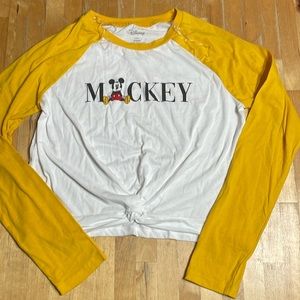 Disney Mickey Mouse front tie crop top